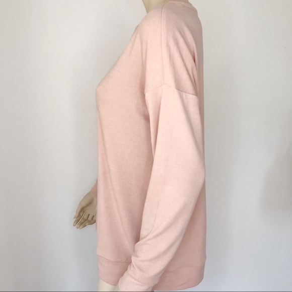 NEW PREMISE Back Zip Sweater Blush Nude Pink M - Picture 5 of 6